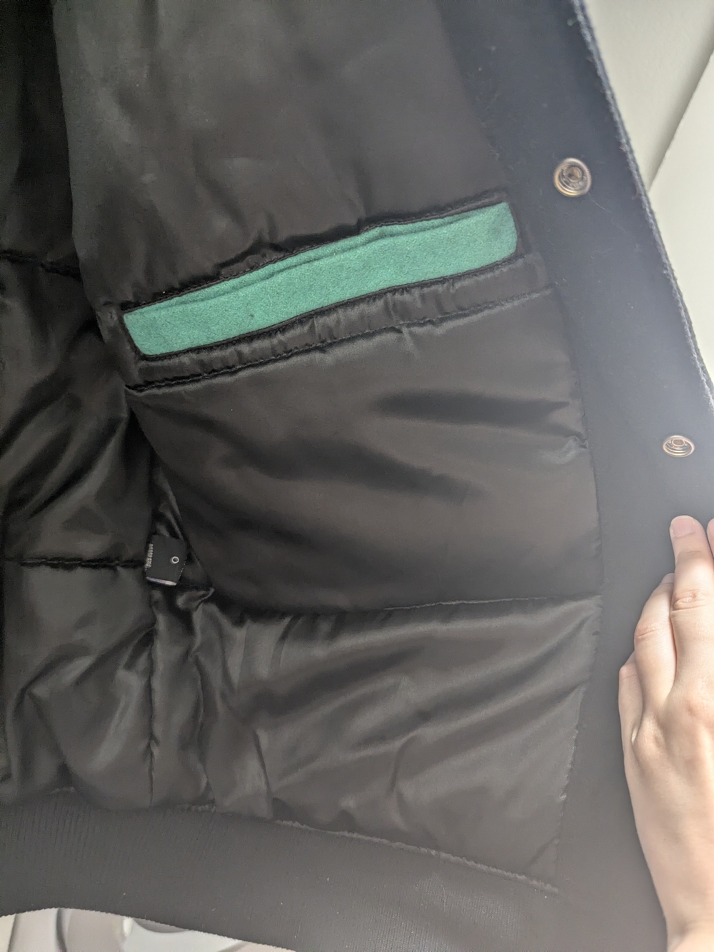 NBA Celtics Black and Teal Varsity Jacket with Embroidered Mascot Patch - Picture 4 of 7